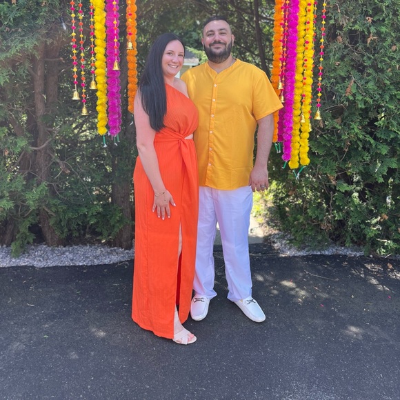 Orange One-Shoulder Dress - Picture 3 of 7